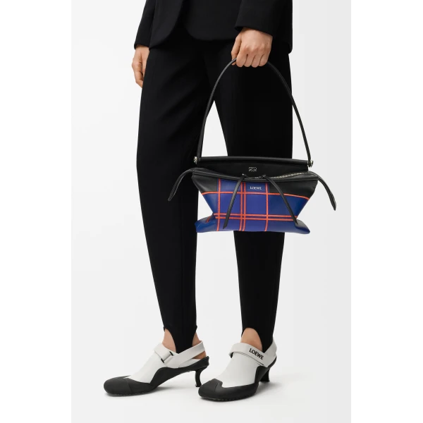 Loewe Small Whisker bag in check intarsio, Black/Multicolor | Shoulder & Crossbody Bags | Luxury Shoes 