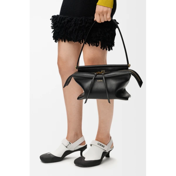 Loewe Small Whisker bag in glazed calfskin, Black | Shoulder & Crossbody Bags | Luxury Shoes 