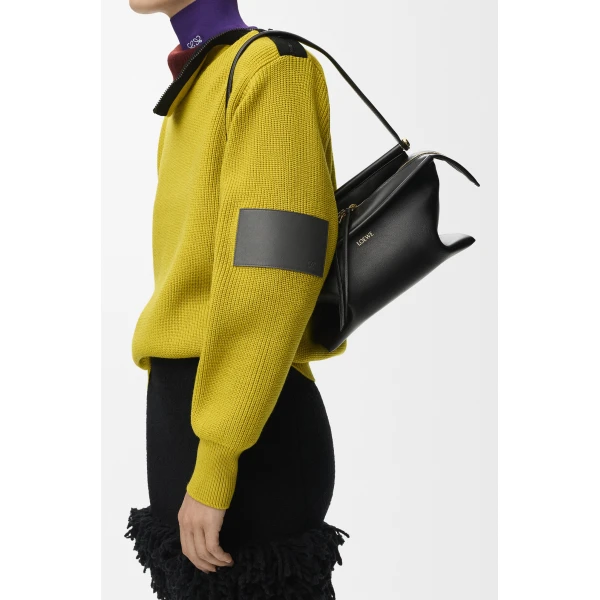 Loewe Small Whisker bag in glazed calfskin, Black | Shoulder & Crossbody Bags | Luxury Shoes 