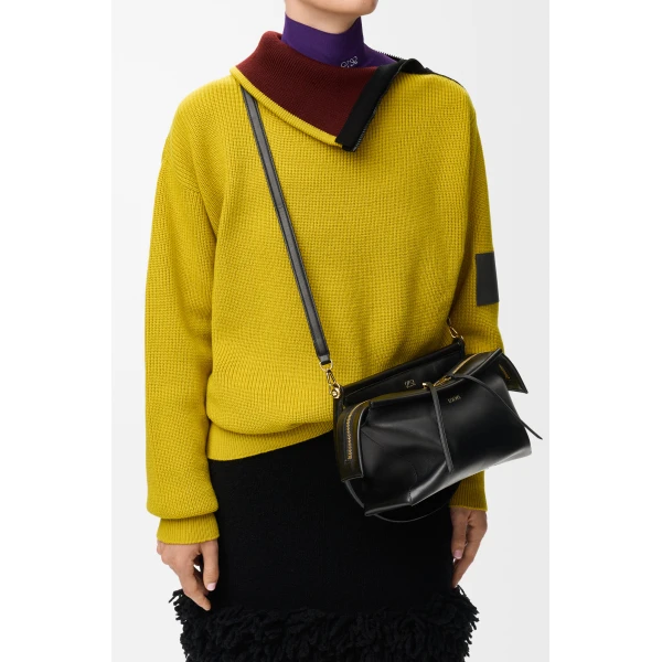 Loewe Small Whisker bag in glazed calfskin, Black | Shoulder & Crossbody Bags | Luxury Shoes 