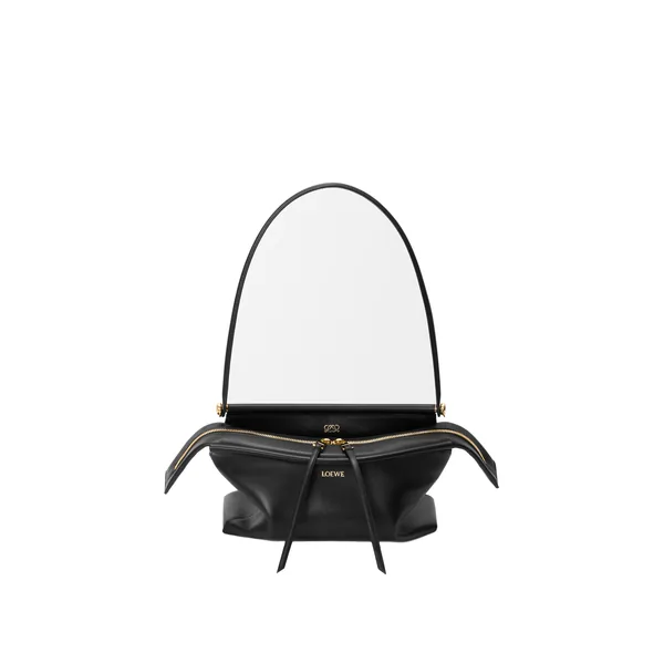 Loewe Small Whisker bag in glazed calfskin, Black | Shoulder & Crossbody Bags | Luxury Shoes 
