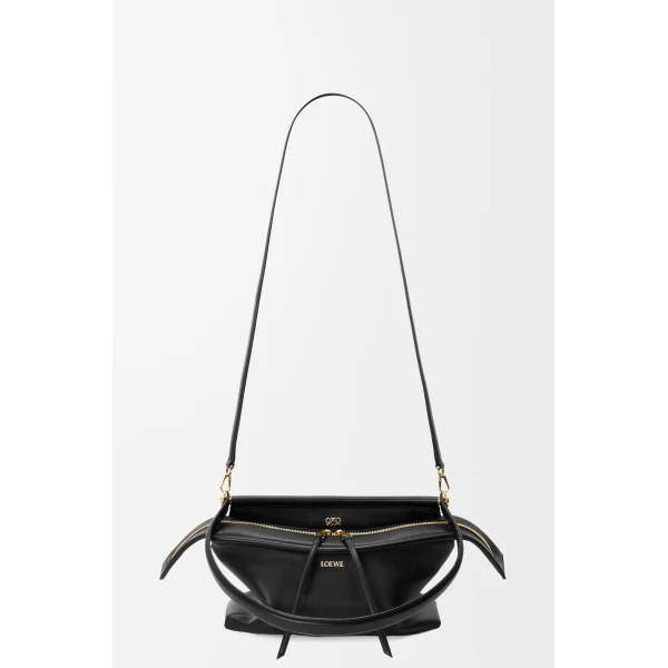 Loewe Small Whisker bag in glazed calfskin, Black | Shoulder & Crossbody Bags | Luxury Shoes 
