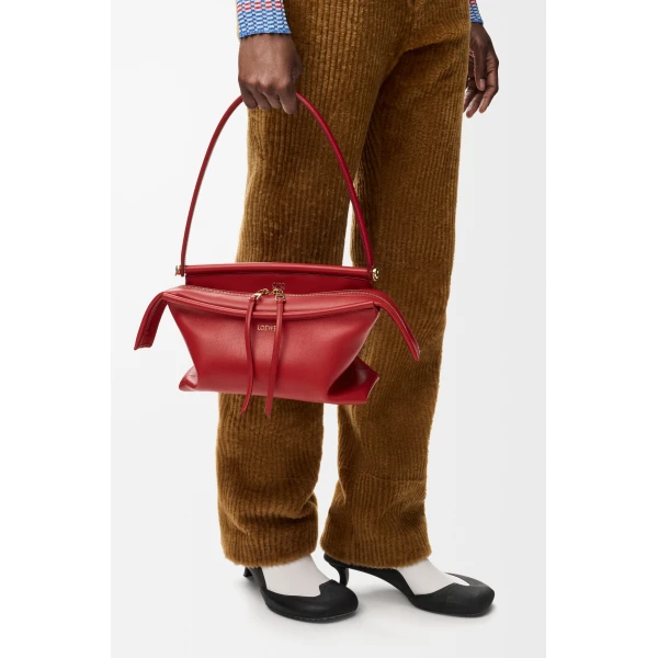 Loewe Small Whisker bag in glazed calfskin, Carmine Red | Shoulder & Crossbody Bags | Luxury Shoes 