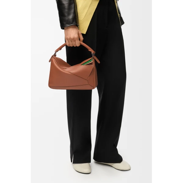 Loewe Small layered Puzzle bag in classic calfskin, Multicolor Squirrel | Shoulder & Crossbody Bags | Luxury Shoes 