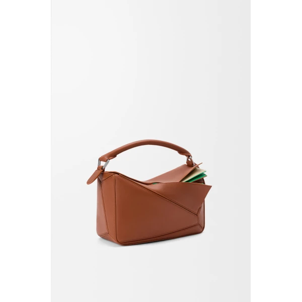 Loewe Small layered Puzzle bag in classic calfskin, Multicolor Squirrel | Shoulder & Crossbody Bags | Luxury Shoes 