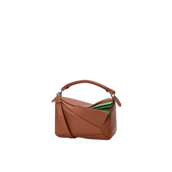 Loewe Small layered Puzzle bag in classic calfskin, Multicolor Squirrel | Shoulder & Crossbody Bags | Luxury Shoes 