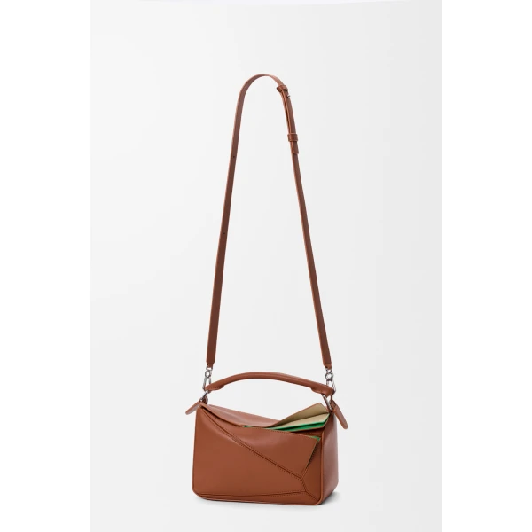 Loewe Small layered Puzzle bag in classic calfskin, Multicolor Squirrel | Shoulder & Crossbody Bags | Luxury Shoes 