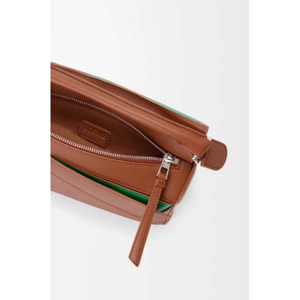 Loewe Small layered Puzzle bag in classic calfskin, Multicolor Squirrel | Shoulder & Crossbody Bags | Luxury Shoes 
