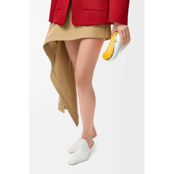 Loewe Twisted Minaudiere in bicolour nappa lambskin, Daisy Yellow/White | Mini Bags | Luxury Shoes 