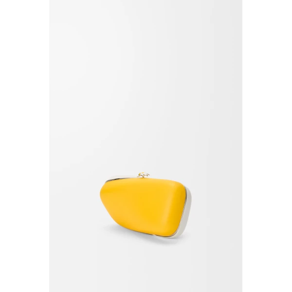 Loewe Twisted Minaudiere in bicolour nappa lambskin, Daisy Yellow/White | Mini Bags | Luxury Shoes 