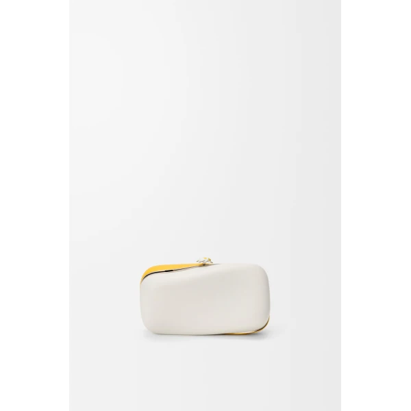 Loewe Twisted Minaudiere in bicolour nappa lambskin, Daisy Yellow/White | Mini Bags | Luxury Shoes 