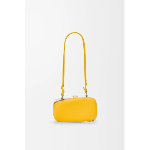 Loewe Twisted Minaudiere in bicolour nappa lambskin, Daisy Yellow/White | Mini Bags | Luxury Shoes 