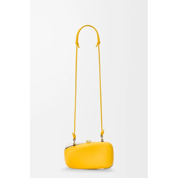 Loewe Twisted Minaudiere in bicolour nappa lambskin, Daisy Yellow/White | Mini Bags | Luxury Shoes 