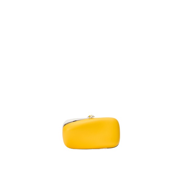 Loewe Twisted Minaudiere in bicolour nappa lambskin, Daisy Yellow/White | Mini Bags | Luxury Shoes 