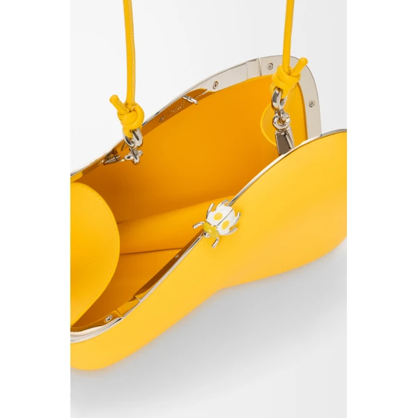 Loewe Twisted Minaudiere in bicolour nappa lambskin, Daisy Yellow/White | Mini Bags | Luxury Shoes 