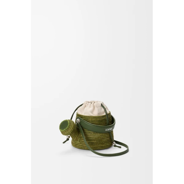 Loewe Watering Can bag in raffia and calfskin, Green | Totes & Top-Handle Bags | Luxury Shoes 