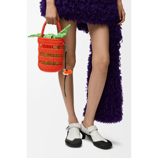 Loewe Weaved bucket in nappa leather, Vivid Orange | Bucket Bags | Luxury Shoes 