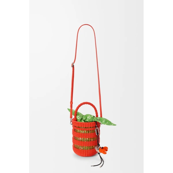 Loewe Weaved bucket in nappa leather, Vivid Orange | Bucket Bags | Luxury Shoes 