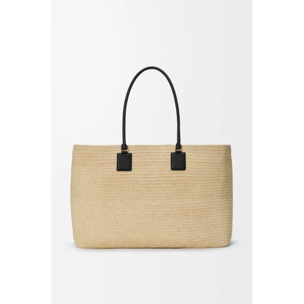 Loewe XL Verano tote in raffia, White/Multicolor | Totes & Top-Handle Bags | Luxury Shoes 