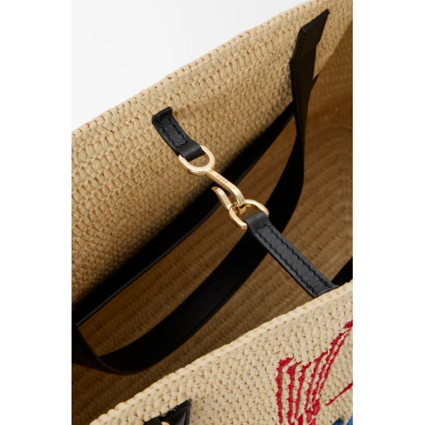 Loewe XL Verano tote in raffia, White/Multicolor | Totes & Top-Handle Bags | Luxury Shoes 