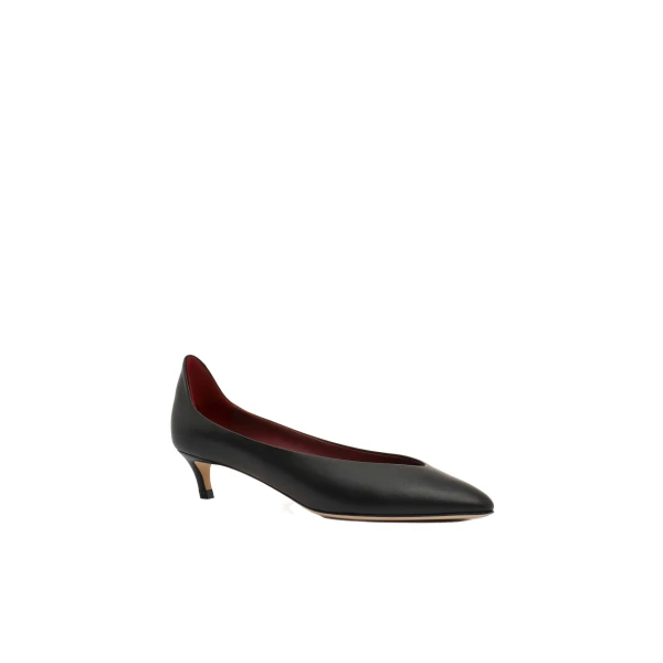 Almond pumps in black leather - Image 2