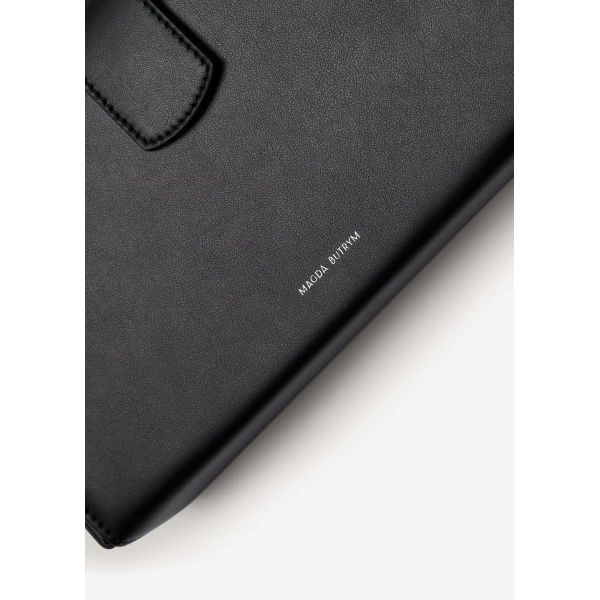 Apolonia bag in black leather with flower charm - Image 4