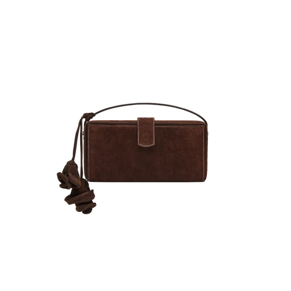 Magda Butrym Apolonia bag in brown suede with flower charm