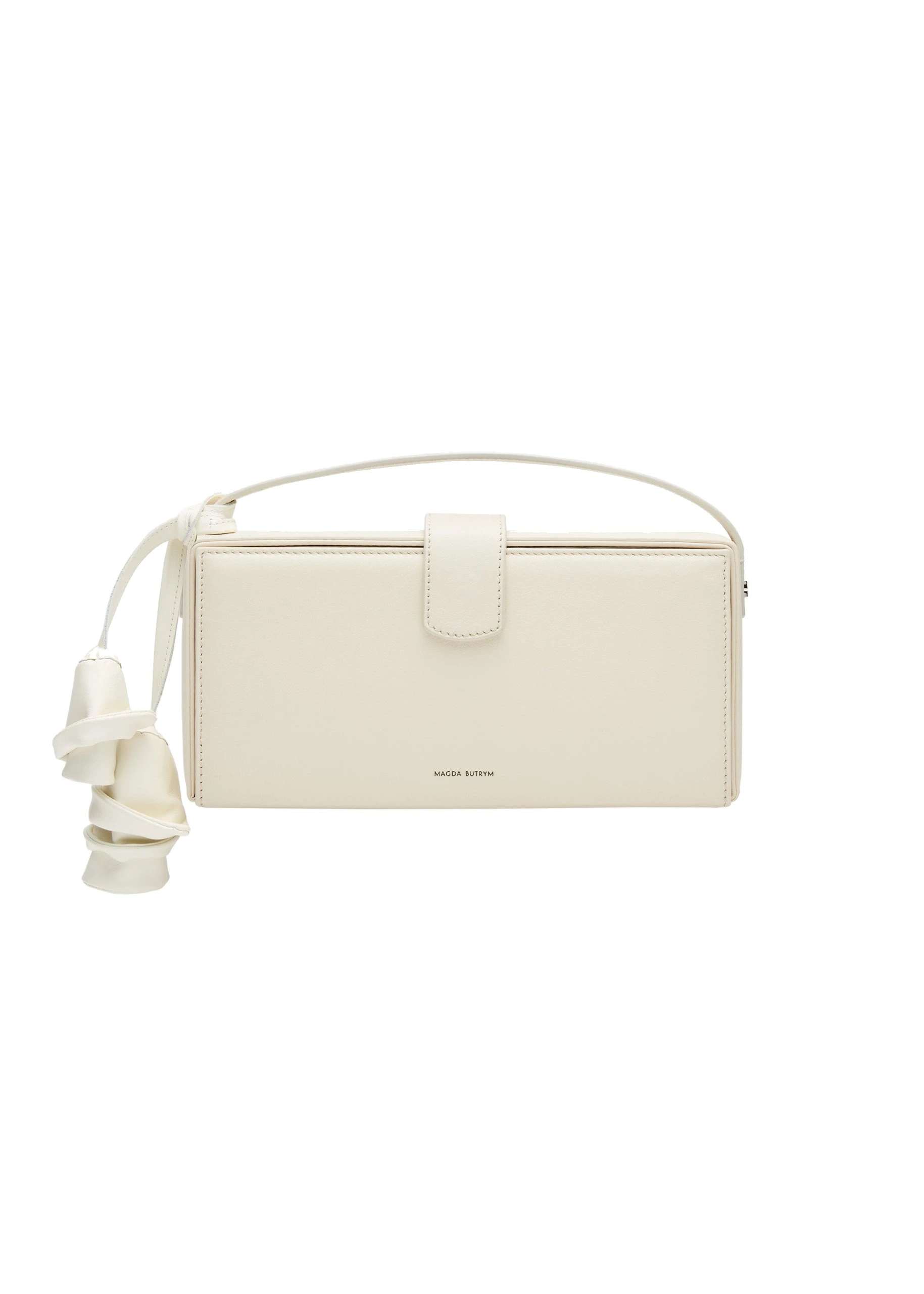 Magda Butrym Apolonia bag in cream leather with flower charm | Luxury Shoes Magda Butrym Apolonia bag in cream leather with flower charm