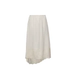Magda Butrym Asymmetric lace-hem midi skirt in cream