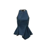 Magda Butrym Asymmetric sleeveless denim top in blue