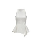 Magda Butrym Asymmetric sleeveless denim top in cream