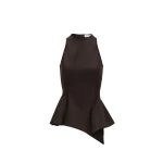Magda Butrym Asymmetric sleeveless top in brown