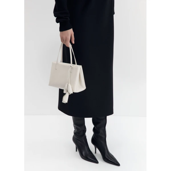 Barbara bag in cream leather - Image 5