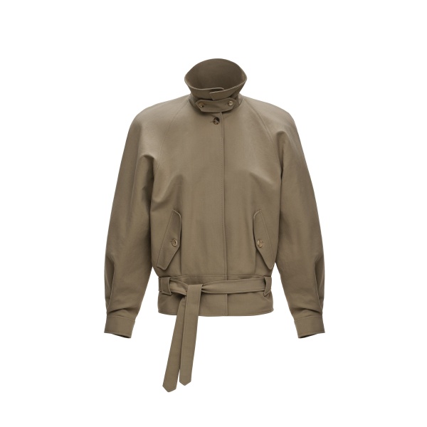 Magda Butrym Belted raglan jacket in khaki