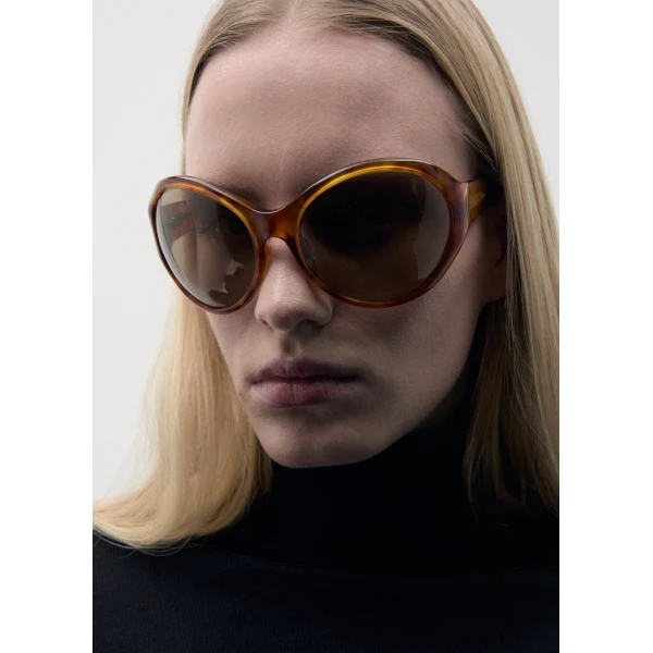 Big round sunglasses in amber - Image 4