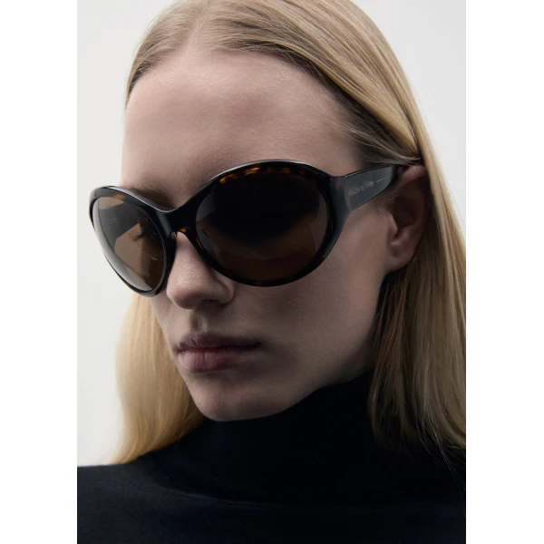 Big round sunglasses in tortoise with brown lenses - Image 4
