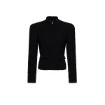 Magda Butrym Bouclé blazer with stand collar in black