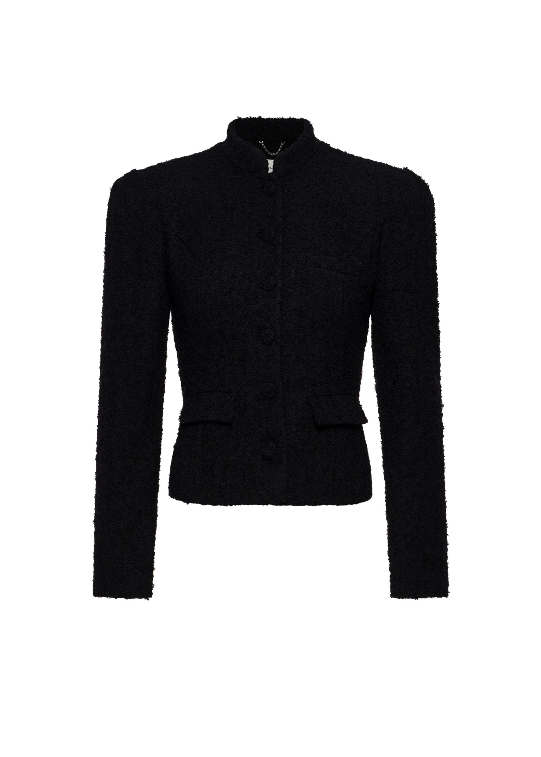 Magda Butrym Bouclé blazer with stand collar in black | Luxury Shoes Magda Butrym Bouclé blazer with stand collar in black