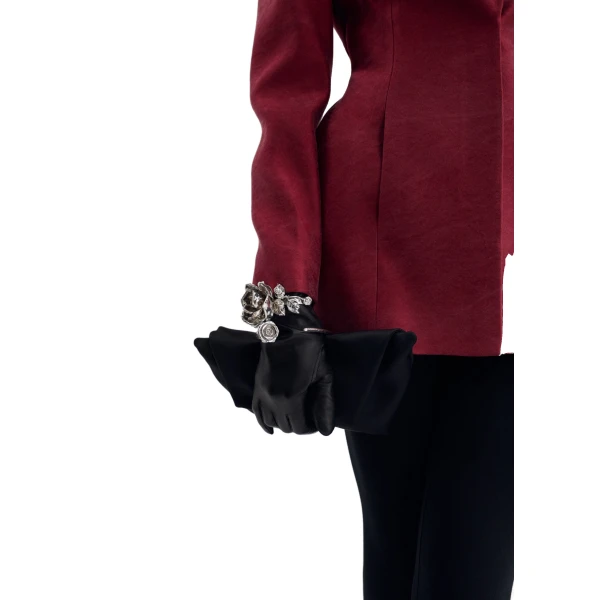 Bracelet bag in black satin - Image 5
