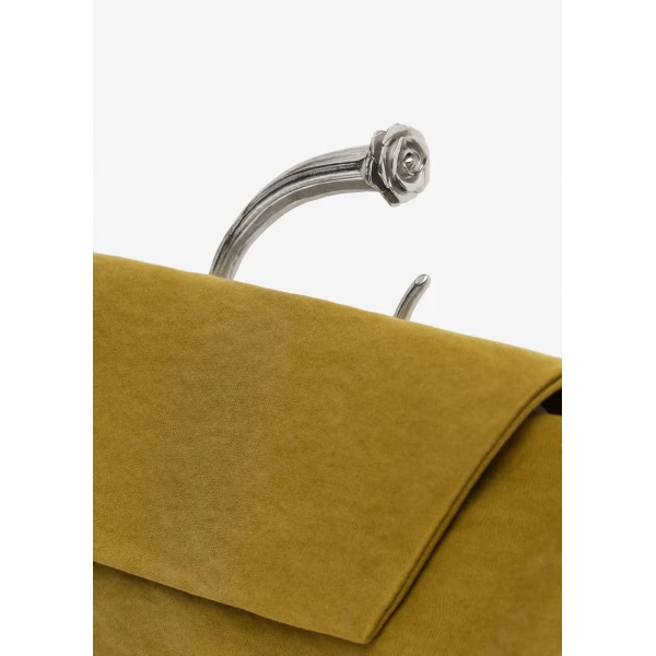 Bracelet bag in green satin - Image 4