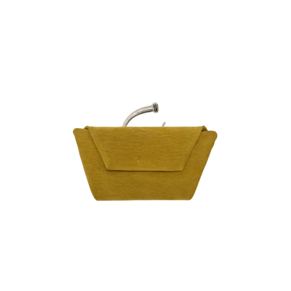 Bracelet bag in green satin