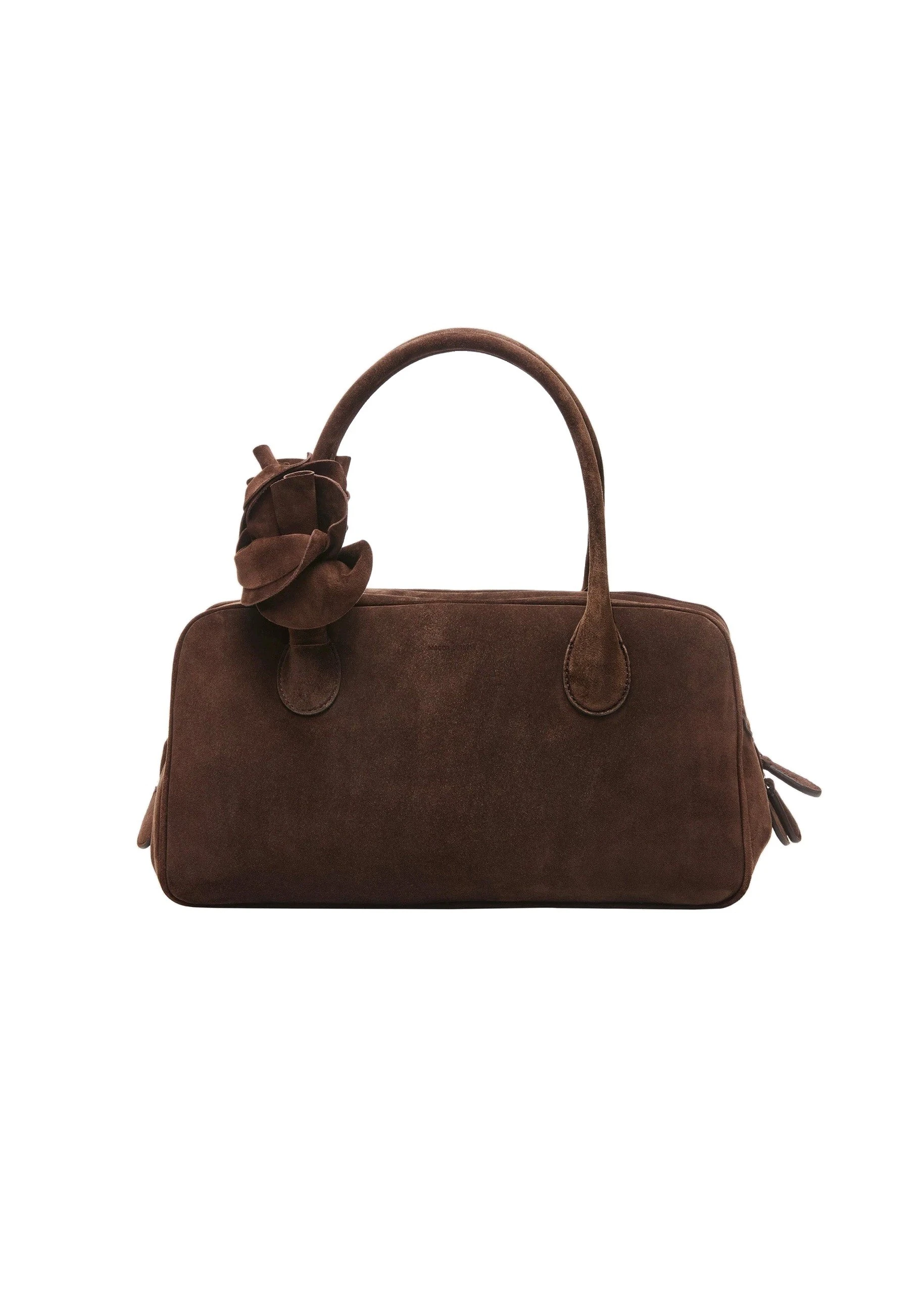 Magda Butrym Brigitte bag in brown suede and silver | Luxury Shoes Magda Butrym Brigitte bag in brown suede and silver