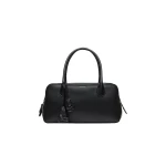 Magda Butrym Brigitte in black leather with flower charm