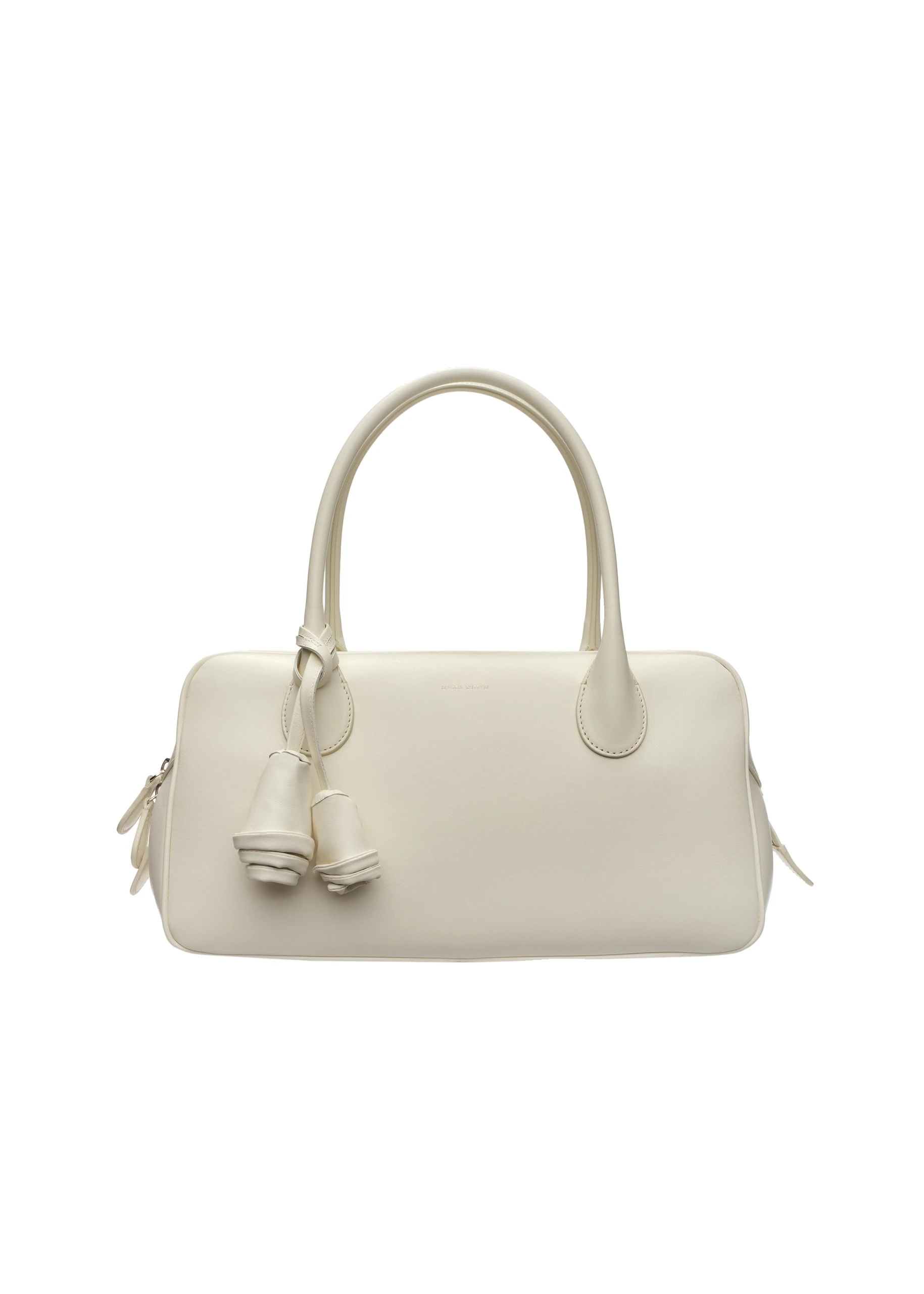 Magda Butrym Brigitte in cream leather with flower charm | Luxury Shoes Magda Butrym Brigitte in cream leather with flower charm