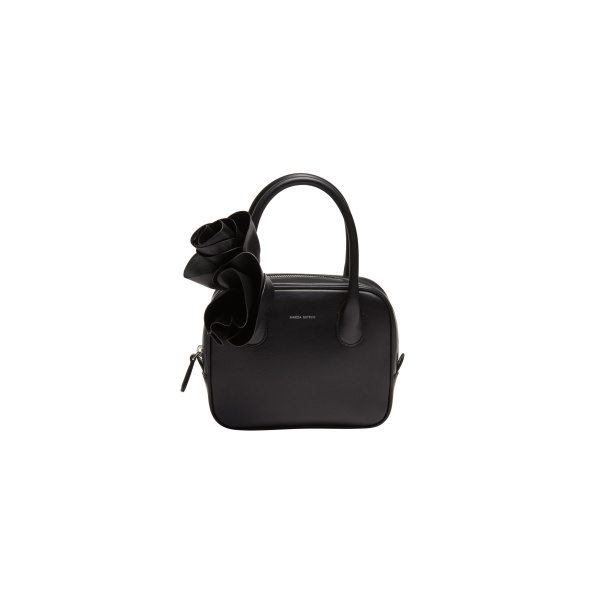 Magda Butrym Brigitte square bag in black leather and silver