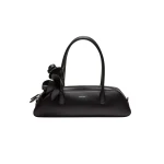 Magda Butrym Brigitte trapeze bag in black leather and silver