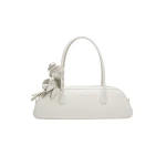 Magda Butrym Brigitte trapeze bag in cream leather and silver