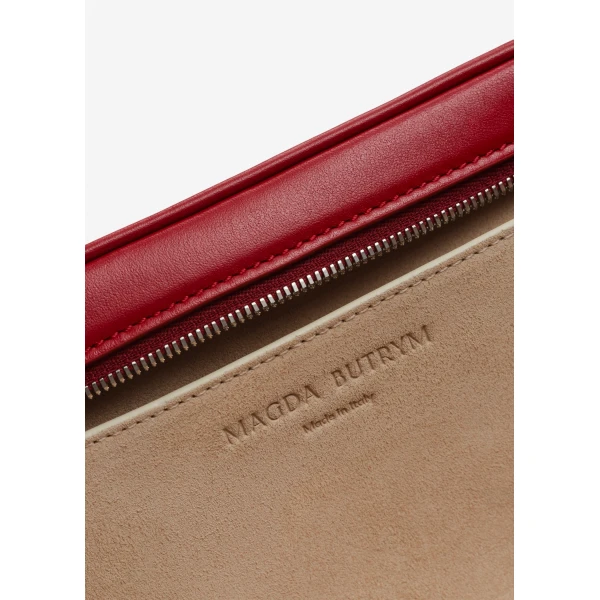 Brigitte trapeze in red leather with flower charm - Image 5