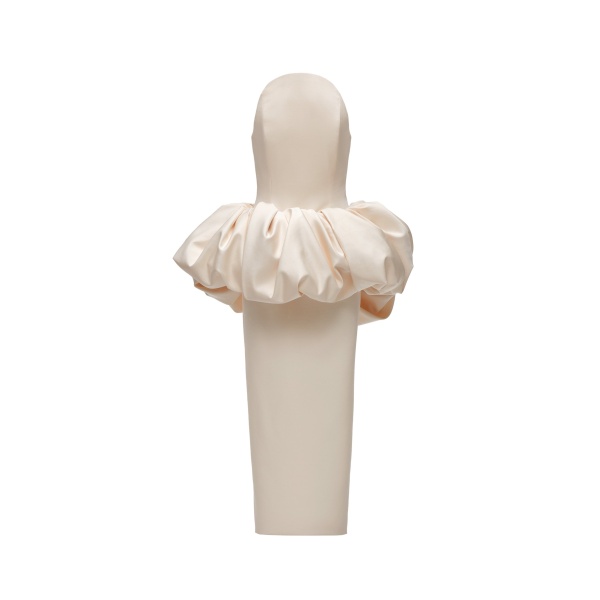 Magda Butrym Bubble peplum column gown in cream