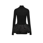 Magda Butrym Bubble skirt turtleneck mini dress in black